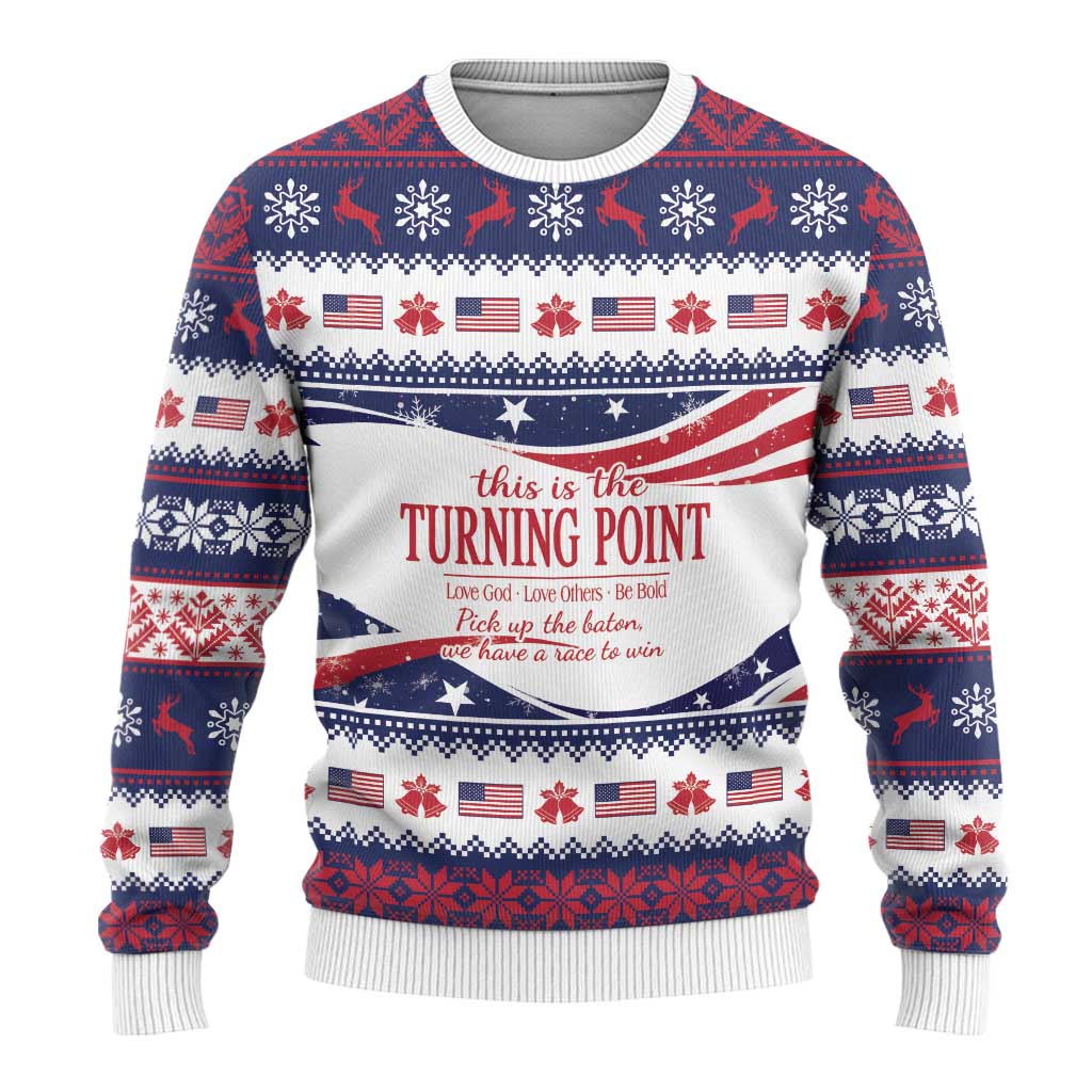 This is The Turning Point Ugly Christmas Sweater Patriotic American - Wonder Print Shop