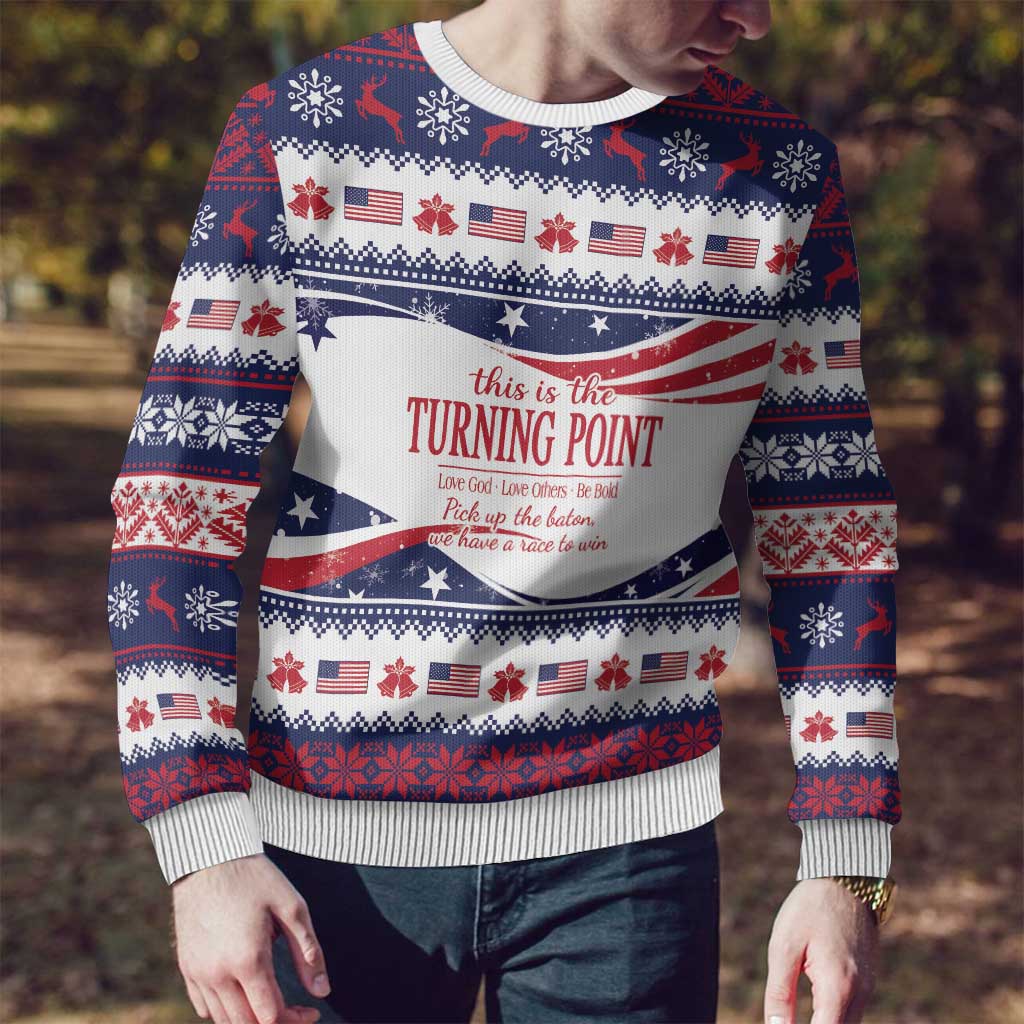 This is The Turning Point Ugly Christmas Sweater Patriotic American - Wonder Print Shop
