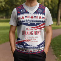 This is The Turning Point Christmas Knitted V-Neck Vest Patriotic American - Wonder Print Shop