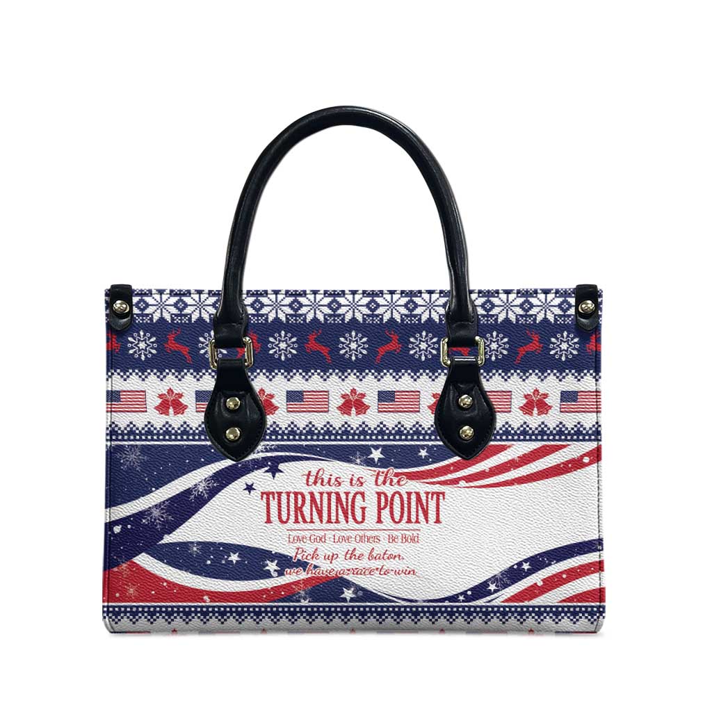 This is The Turning Point Leather Bag Patriotic American - Wonder Print Shop