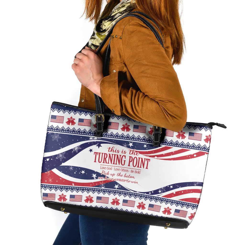 This is The Turning Point Leather Tote Bag Patriotic American - Wonder Print Shop