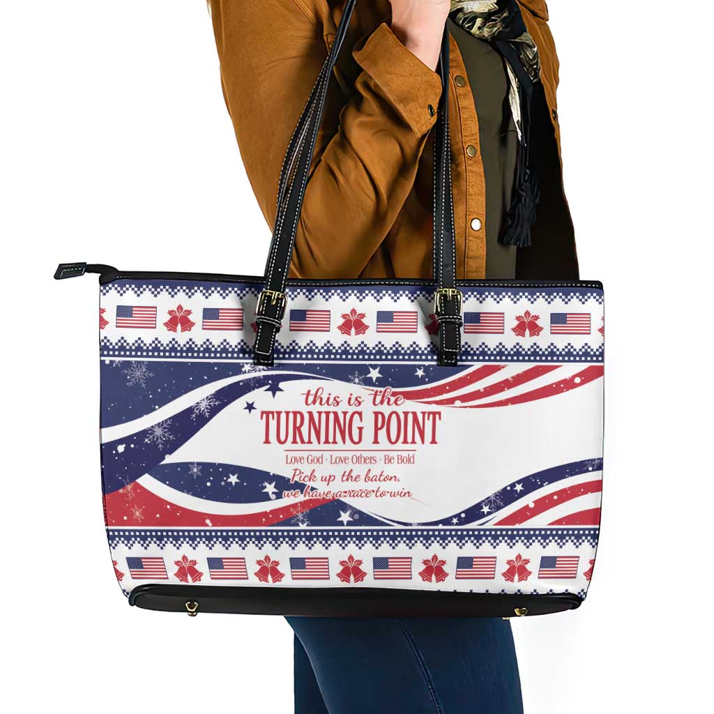 This is The Turning Point Leather Tote Bag Patriotic American - Wonder Print Shop