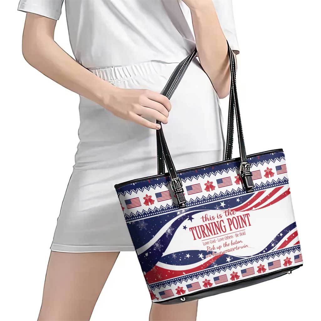 This is The Turning Point Leather Tote Bag Patriotic American - Wonder Print Shop