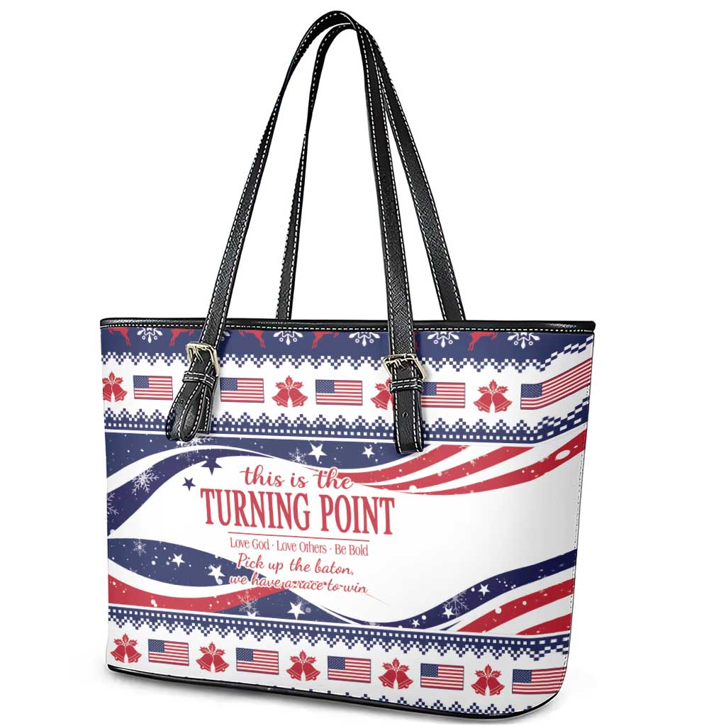 This is The Turning Point Leather Tote Bag Patriotic American - Wonder Print Shop