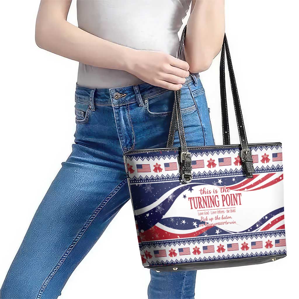 This is The Turning Point Leather Tote Bag Patriotic American - Wonder Print Shop