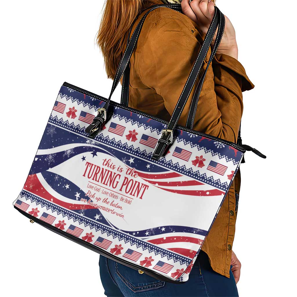 This is The Turning Point Leather Tote Bag Patriotic American - Wonder Print Shop