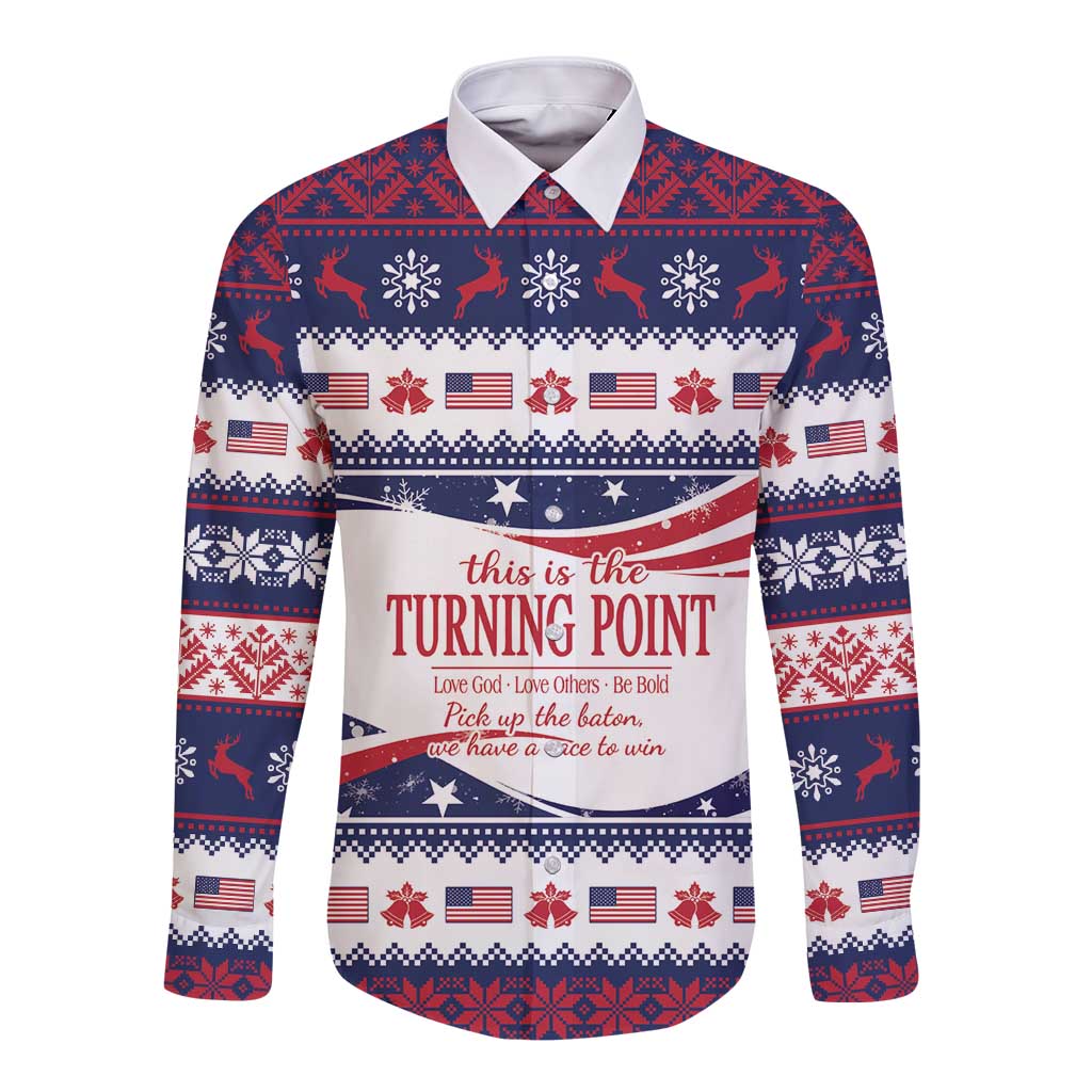 This is The Turning Point Long Sleeve Button Shirt Patriotic American - Wonder Print Shop