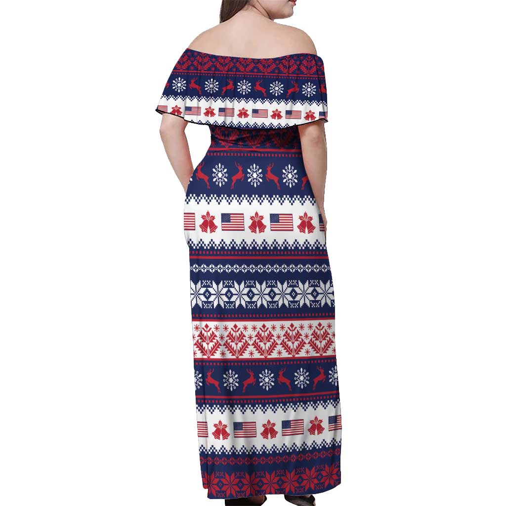 This is The Turning Point Off Shoulder Maxi Dress Patriotic American - Wonder Print Shop