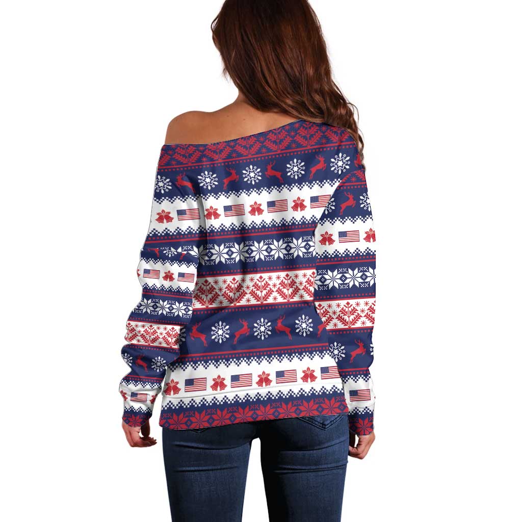 This is The Turning Point Off Shoulder Sweater Patriotic American - Wonder Print Shop