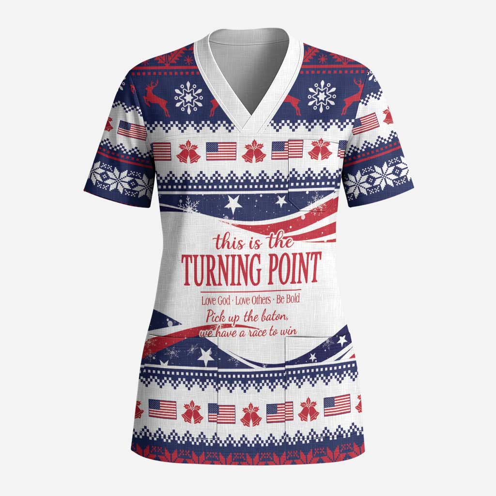 This is The Turning Point Scrub Top Patriotic American - Wonder Print Shop