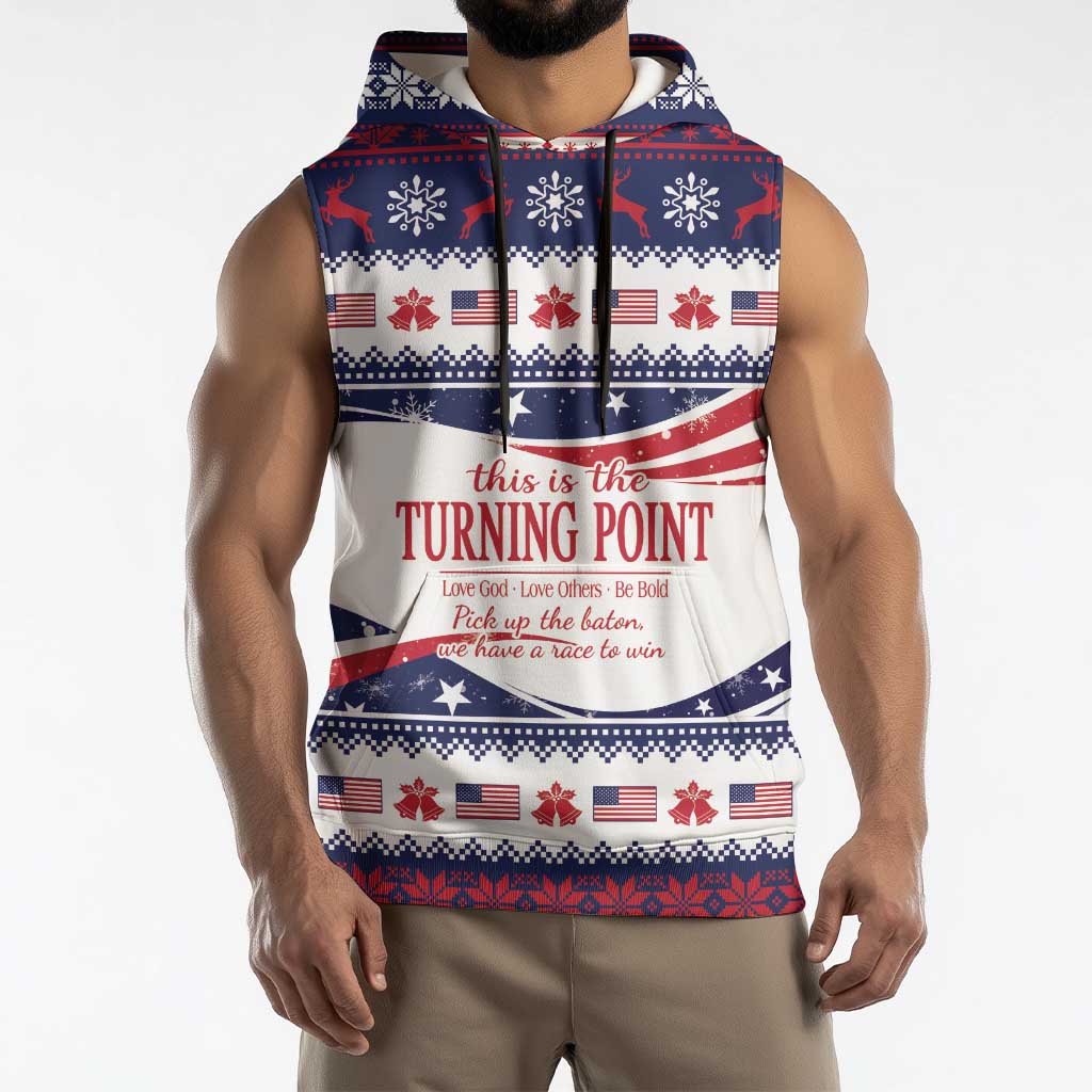 This is The Turning Point Sleeveless Hoodie Patriotic American - Wonder Print Shop