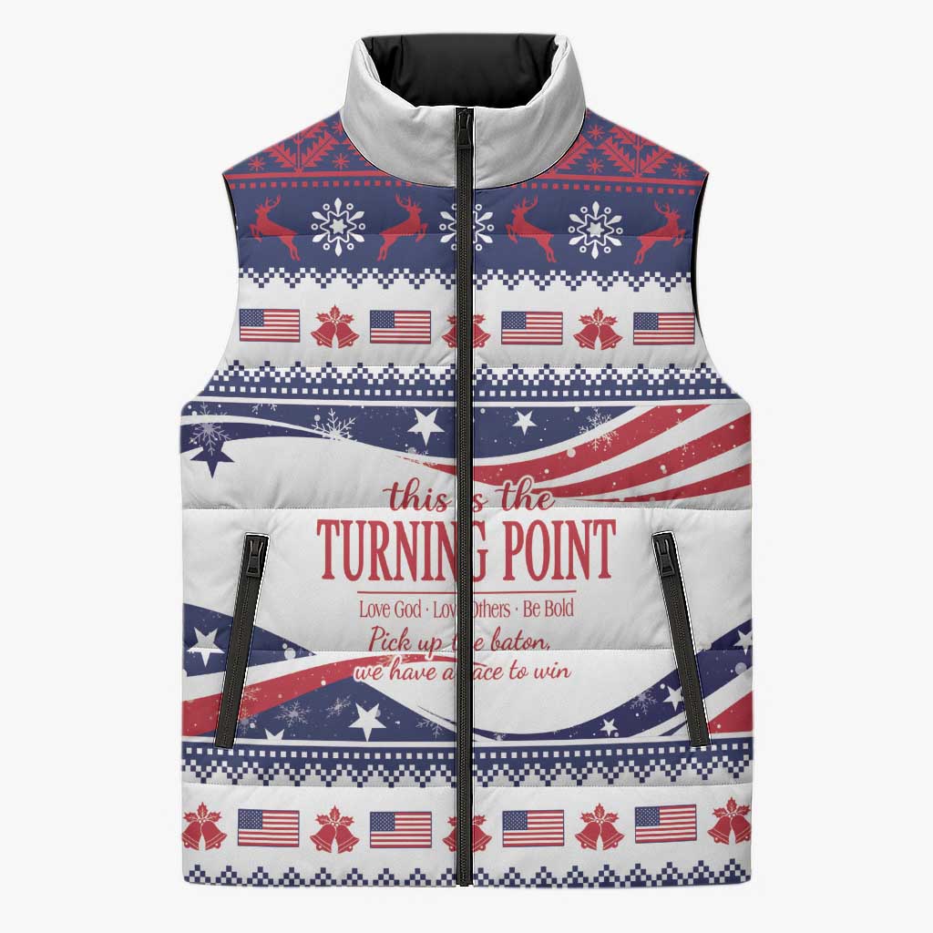 This is The Turning Point Sleeveless Puffer Jacket Patriotic American - Wonder Print Shop