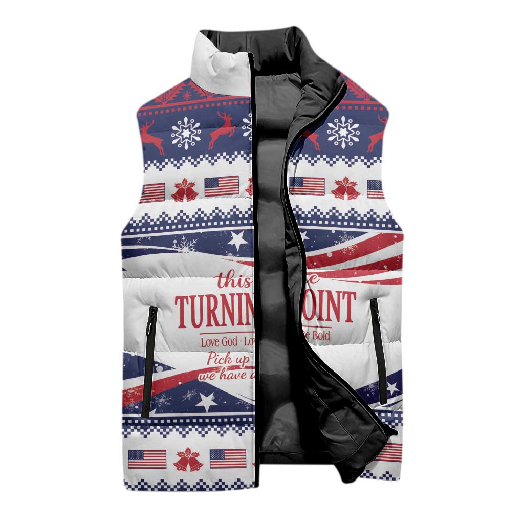 This is The Turning Point Sleeveless Puffer Jacket Patriotic American - Wonder Print Shop