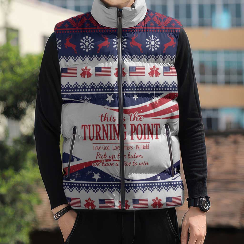 This is The Turning Point Sleeveless Puffer Jacket Patriotic American - Wonder Print Shop