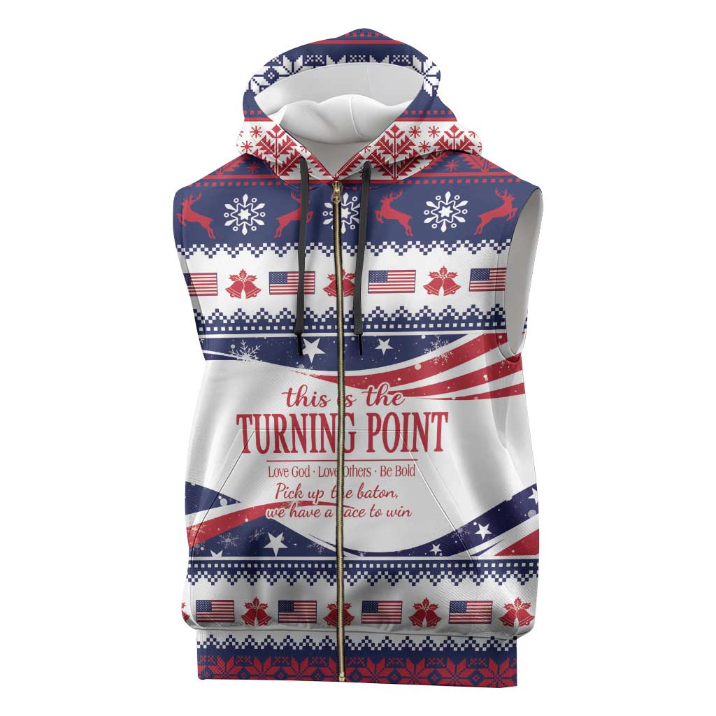 This is The Turning Point Sleeveless Zip Hoodie Patriotic American - Wonder Print Shop