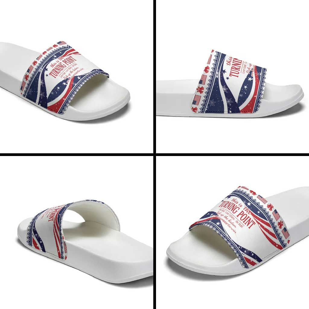 This is The Turning Point Slide Sandals Patriotic American - Wonder Print Shop