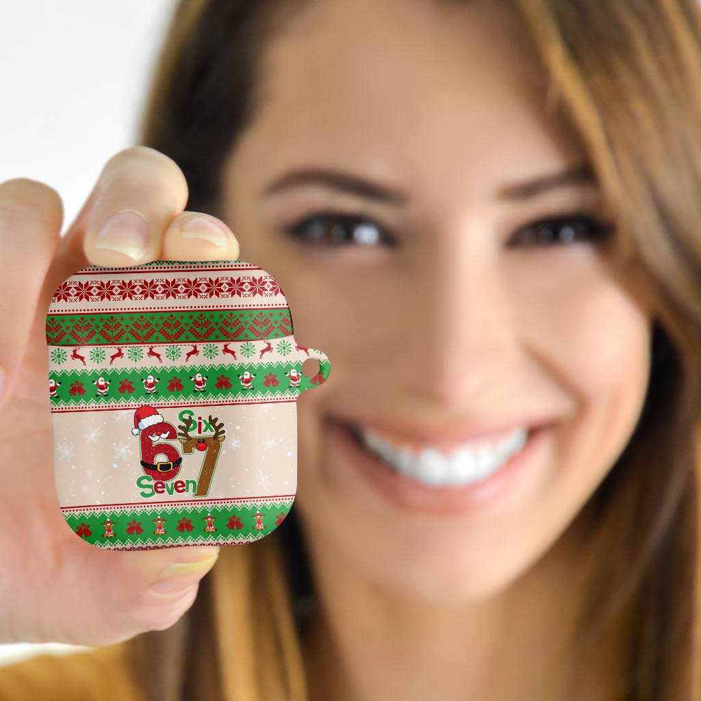 Funny Six Seven Meme Christmas AirPods Case Santa Says 6 7 - Wonder Print Shop
