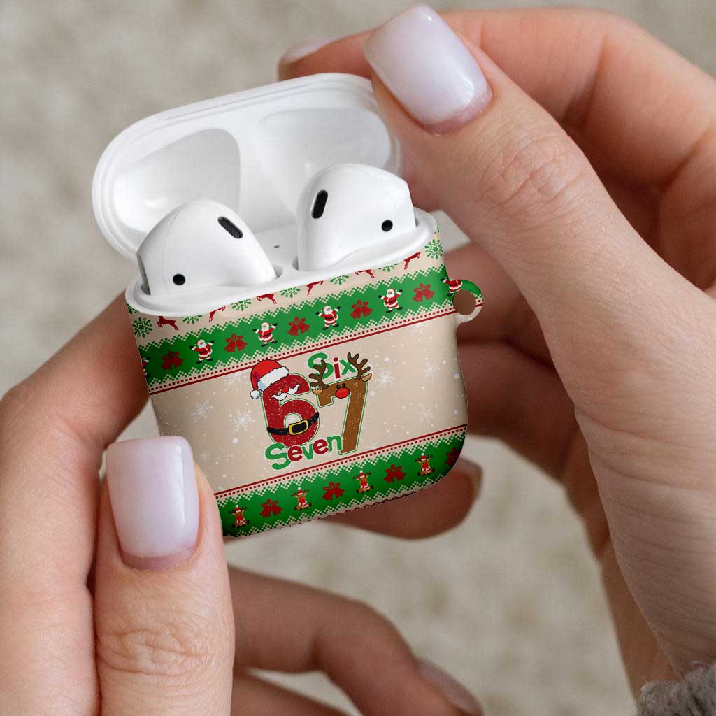 Funny Six Seven Meme Christmas AirPods Case Santa Says 6 7 - Wonder Print Shop