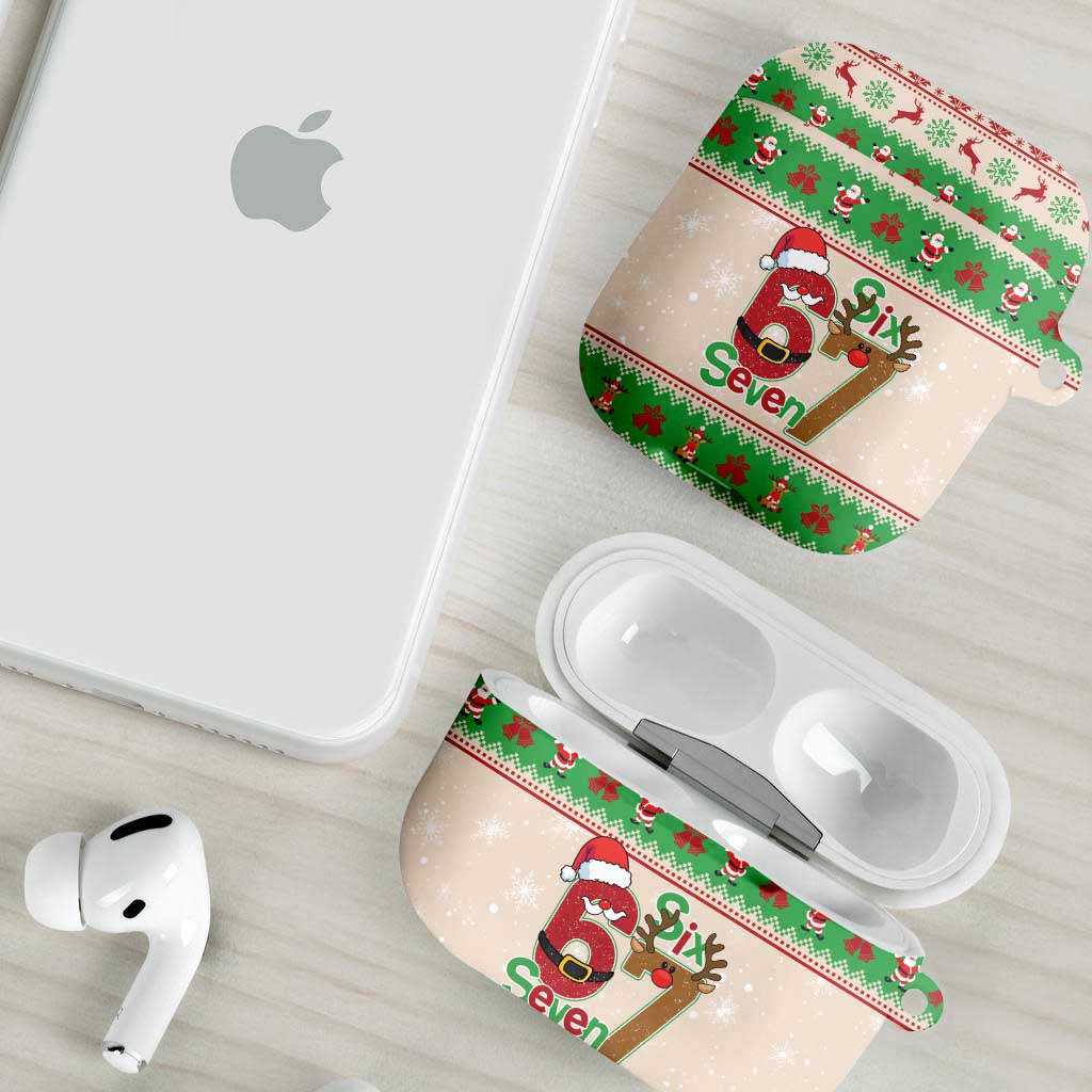 Funny Six Seven Meme Christmas AirPods Case Santa Says 6 7 - Wonder Print Shop