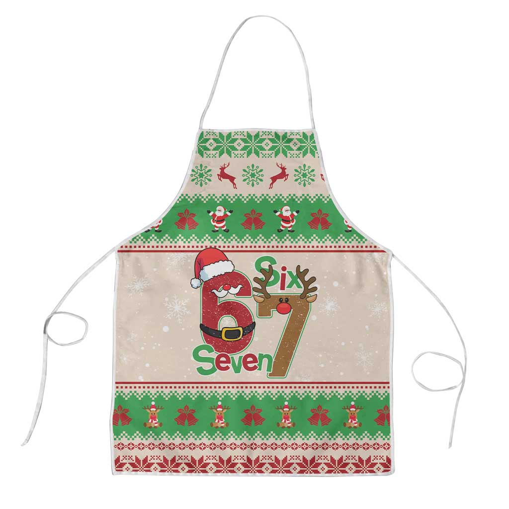 Funny Six Seven Meme Christmas Apron Santa Says 6 7 - Wonder Print Shop