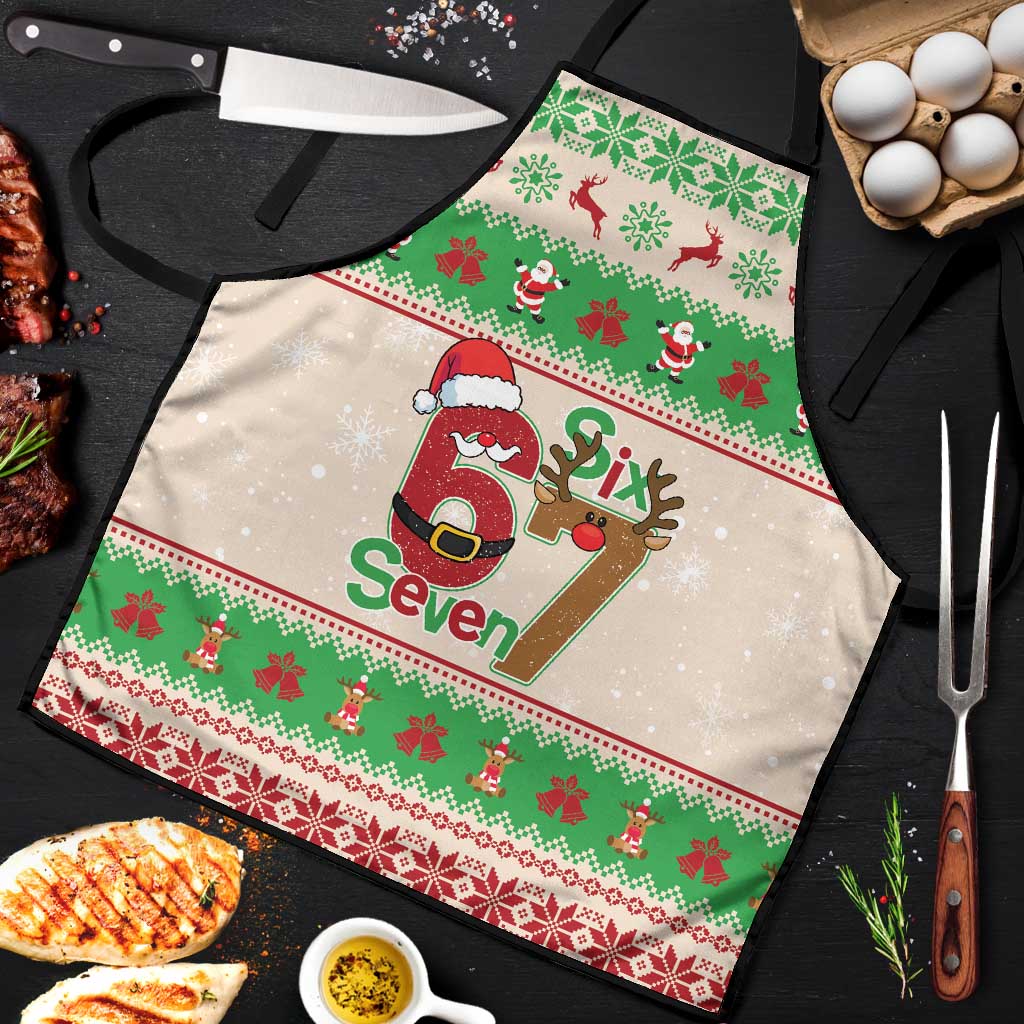 Funny Six Seven Meme Christmas Apron Santa Says 6 7 - Wonder Print Shop