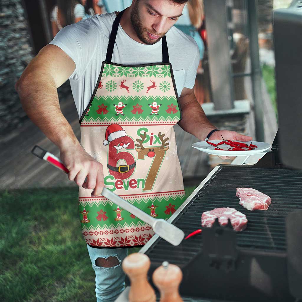 Funny Six Seven Meme Christmas Apron Santa Says 6 7 - Wonder Print Shop