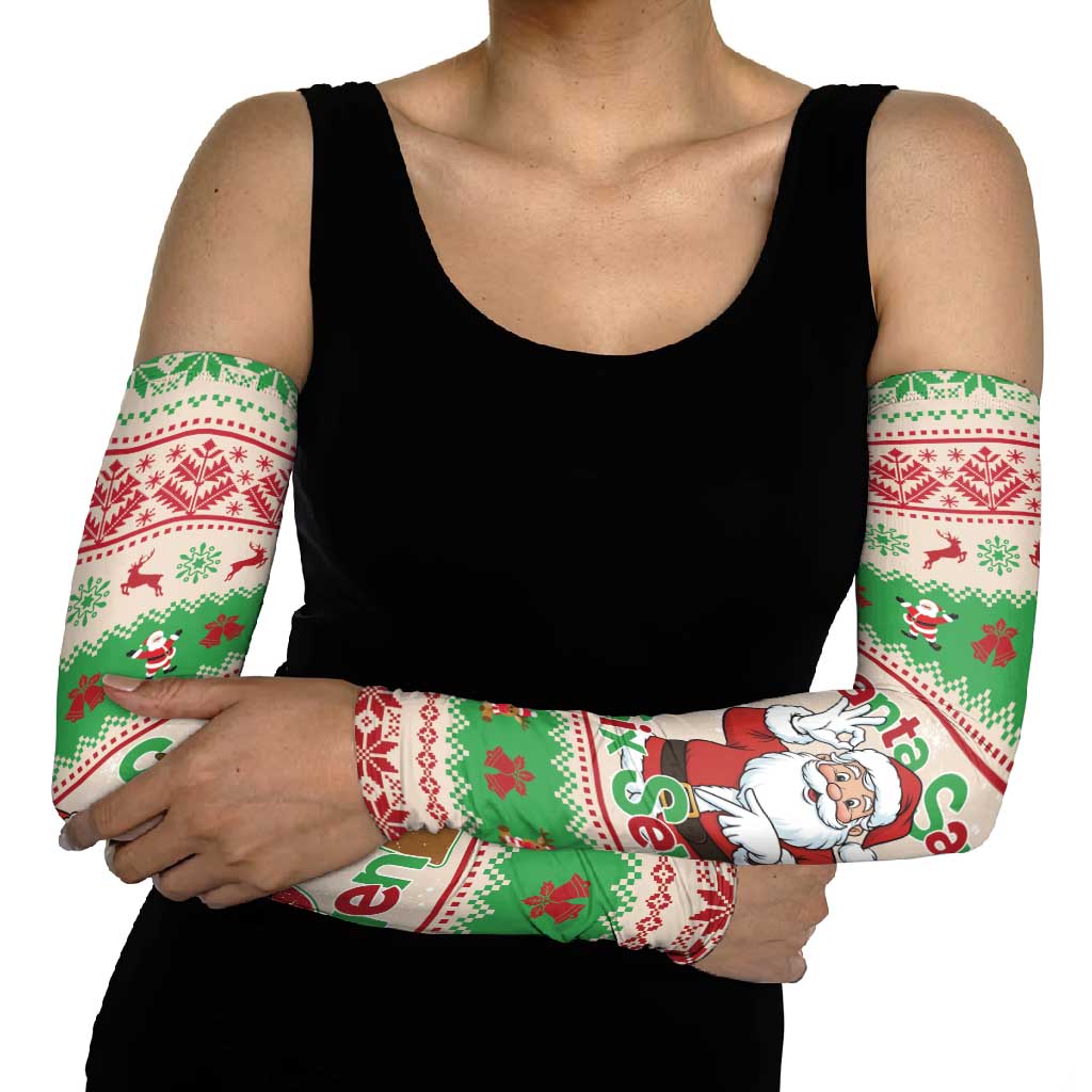 Funny Six Seven Meme Christmas Arm Sleeves Santa Says 6 7 - Wonder Print Shop