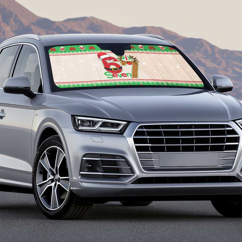 Funny Six Seven Meme Christmas Auto Sun Shade Santa Says 6 7 - Wonder Print Shop