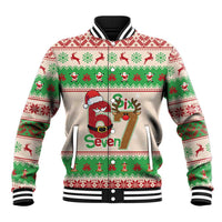 Funny Six Seven Meme Christmas Baseball Jacket Santa Says 6 7 - Wonder Print Shop