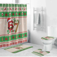 Funny Six Seven Meme Christmas Bathroom Set Santa Says 6 7 - Wonder Print Shop