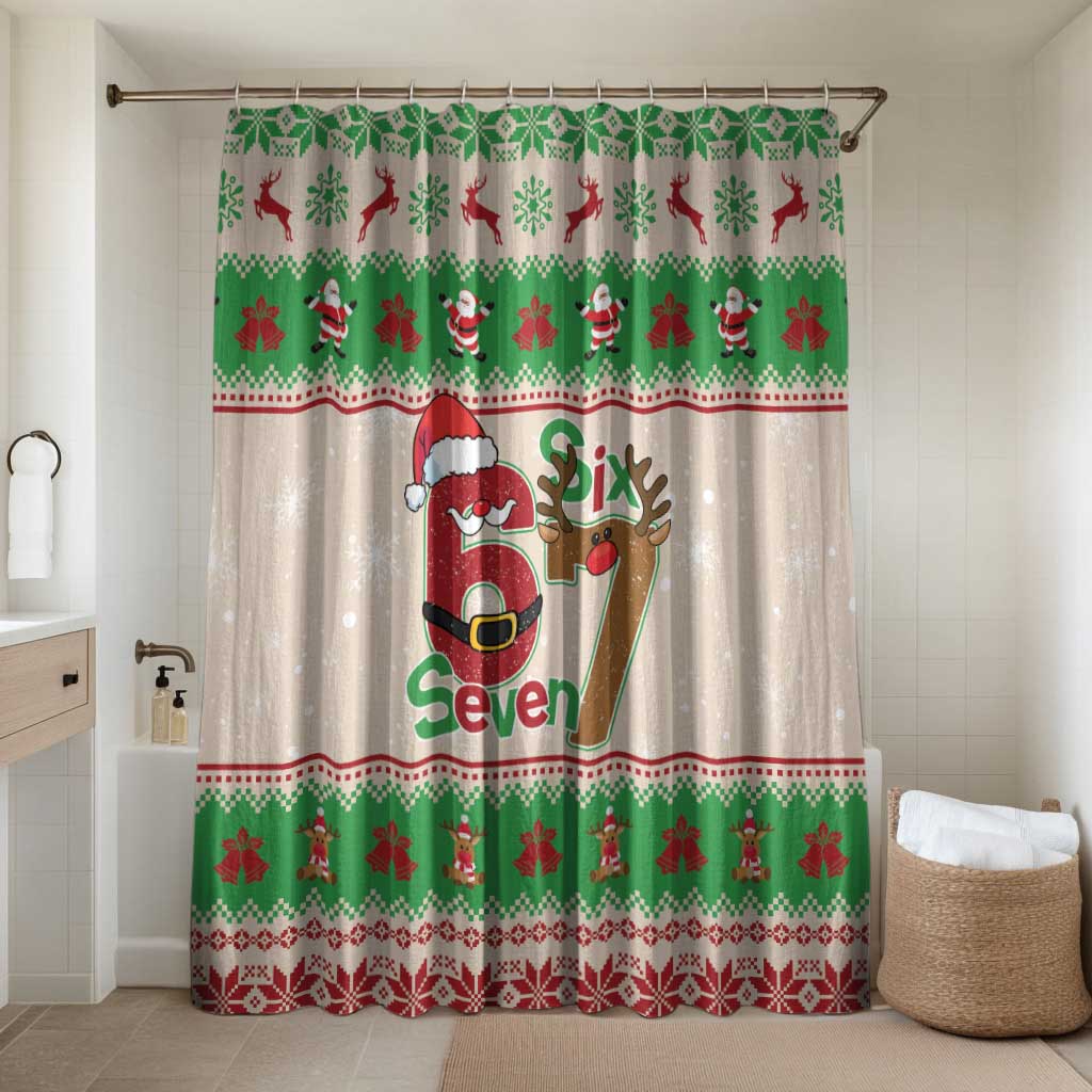 Funny Six Seven Meme Christmas Bathroom Set Santa Says 6 7 - Wonder Print Shop