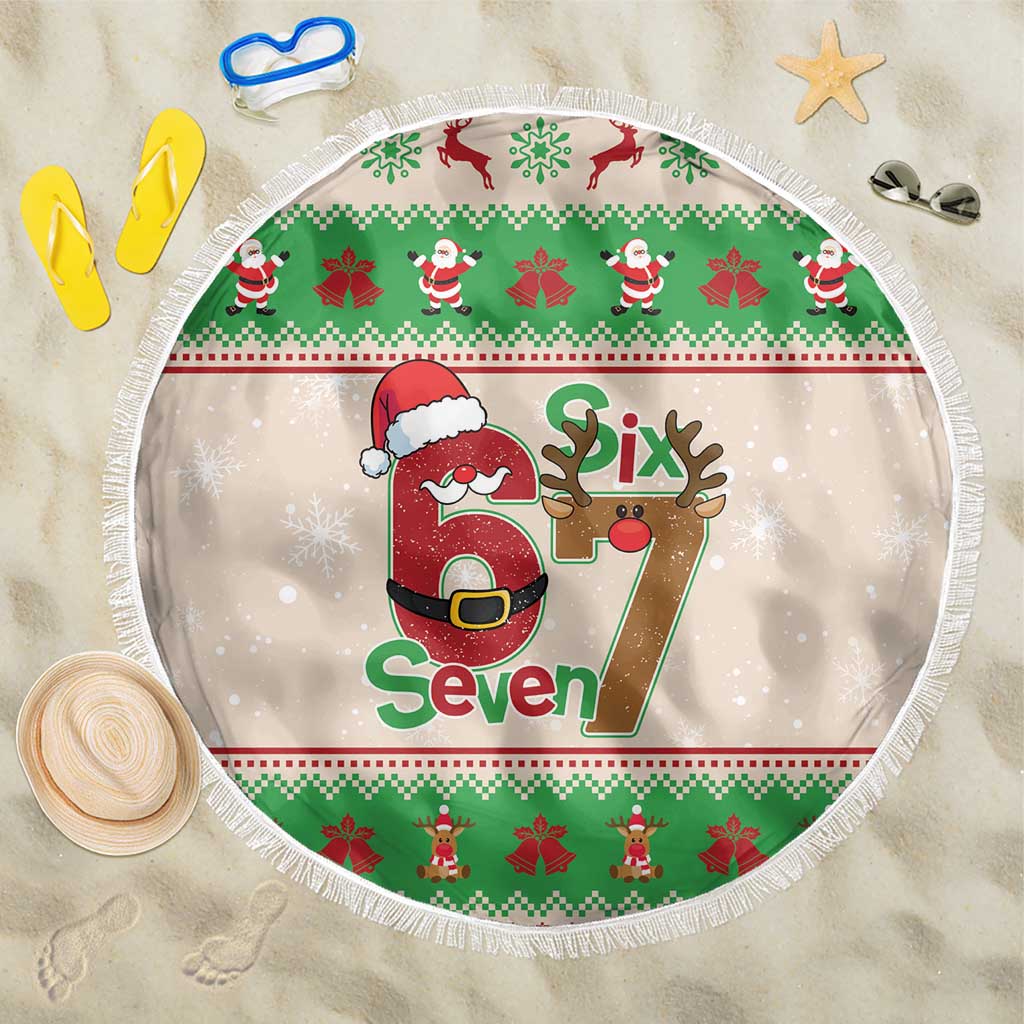 Funny Six Seven Meme Christmas Beach Blanket Santa Says 6 7 - Wonder Print Shop