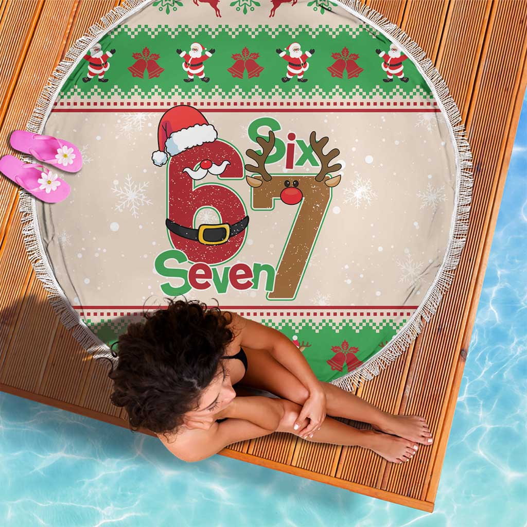 Funny Six Seven Meme Christmas Beach Blanket Santa Says 6 7 - Wonder Print Shop