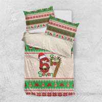 Funny Six Seven Meme Christmas Bedding Set Santa Says 6 7 - Wonder Print Shop
