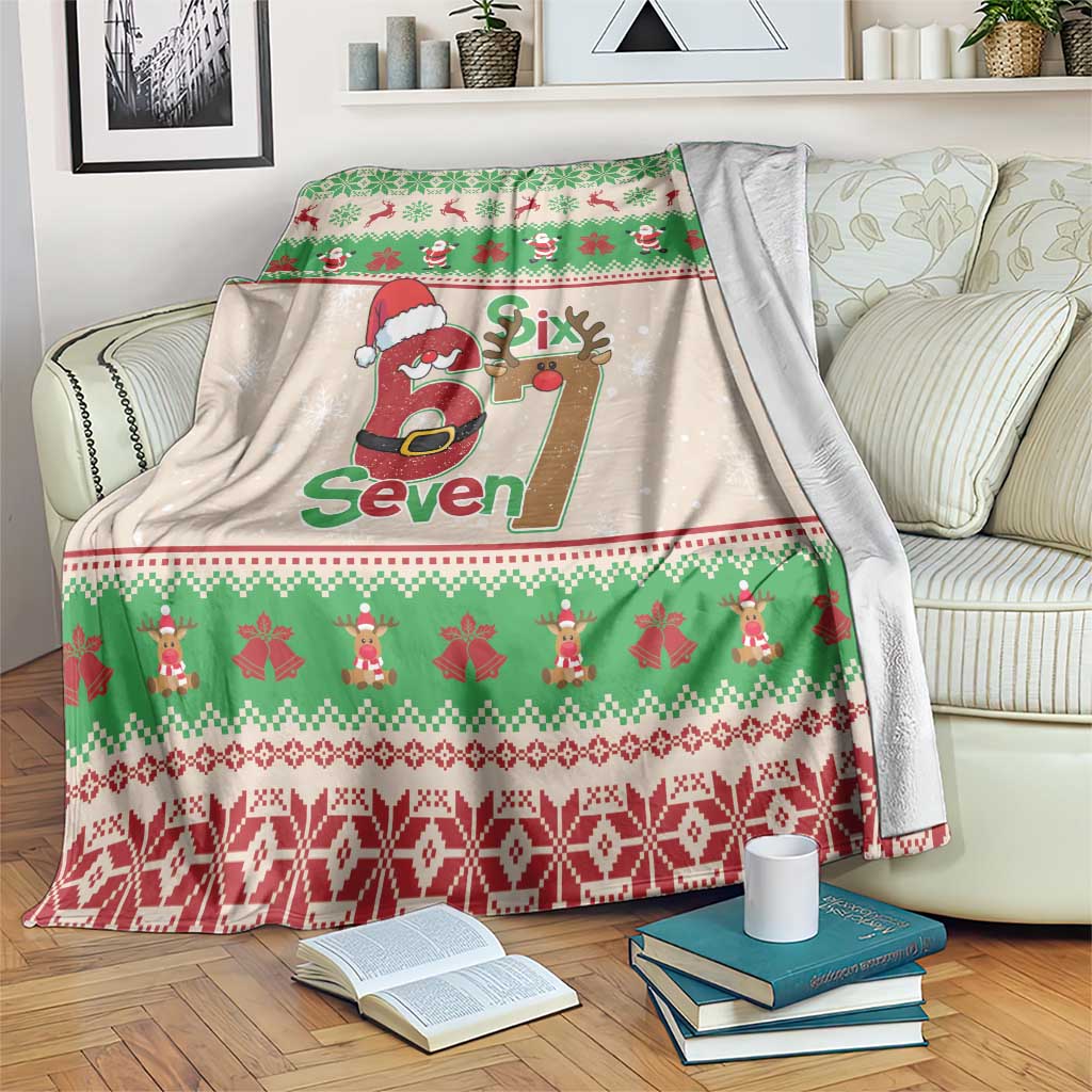 Funny Six Seven Meme Christmas Blanket Santa Says 6 7 - Wonder Print Shop