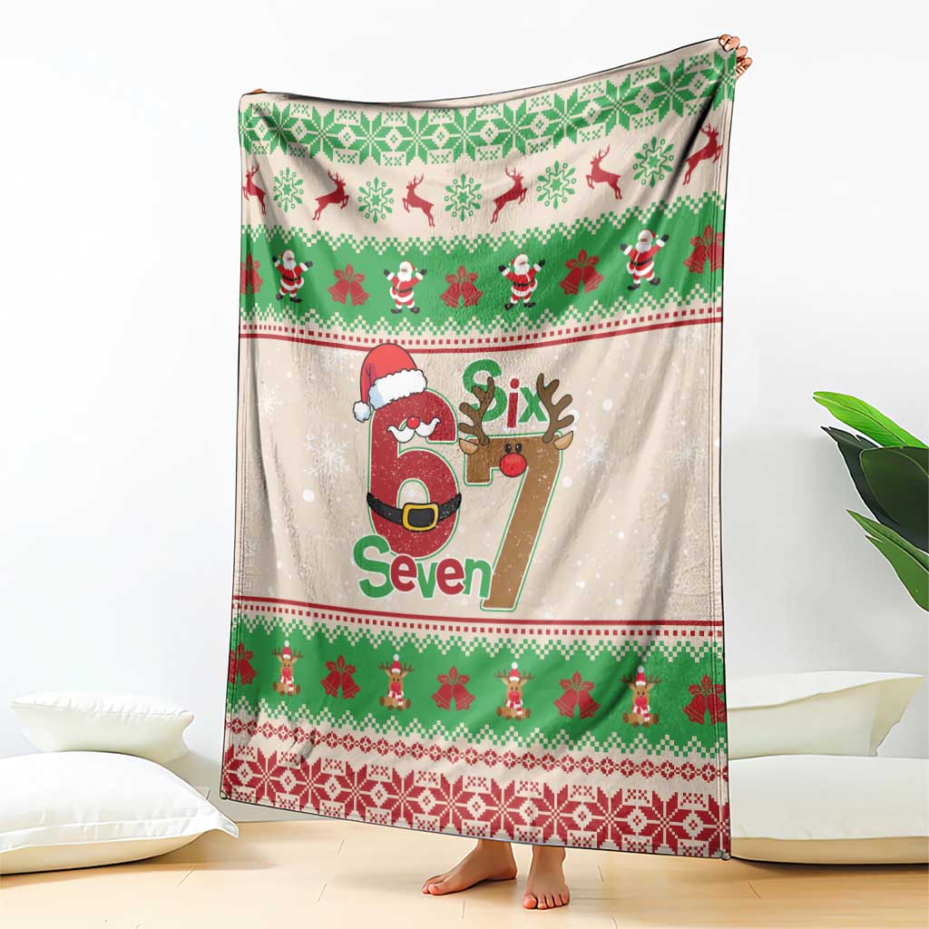 Funny Six Seven Meme Christmas Blanket Santa Says 6 7 - Wonder Print Shop