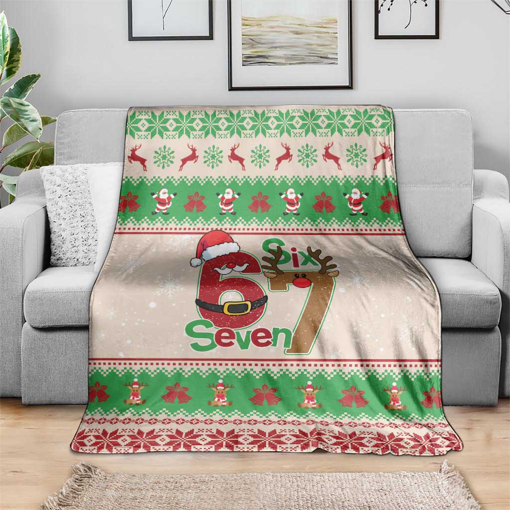 Funny Six Seven Meme Christmas Blanket Santa Says 6 7 - Wonder Print Shop