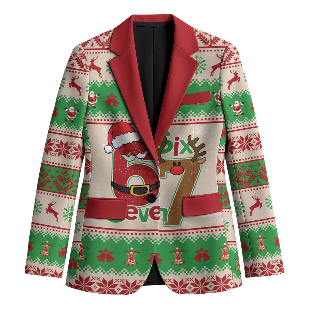 Funny Six Seven Meme Christmas Blazer Santa Says 6 7 - Wonder Print Shop