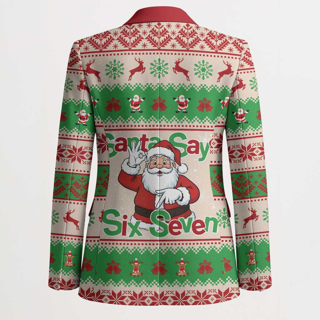 Funny Six Seven Meme Christmas Blazer Santa Says 6 7 - Wonder Print Shop