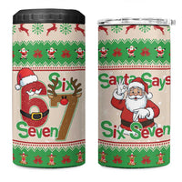 Funny Six Seven Meme Christmas 4 in 1 Can Cooler Tumbler Santa Says 6 7 - Wonder Print Shop