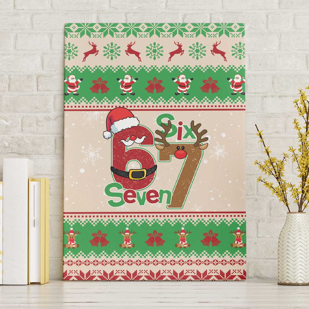 Funny Six Seven Meme Christmas Canvas Wall Art Santa Says 6 7 - Wonder Print Shop