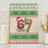Funny Six Seven Meme Christmas Canvas Wall Art Santa Says 6 7 - Wonder Print Shop