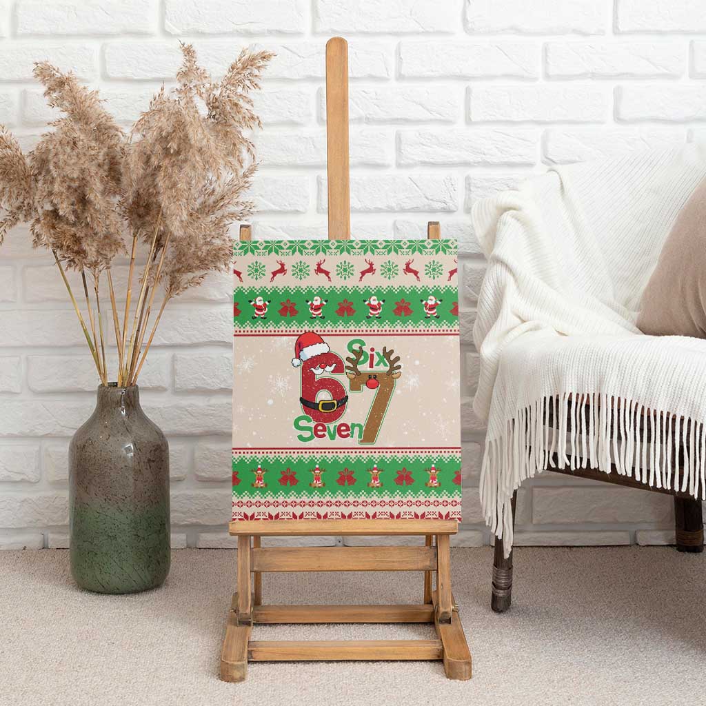 Funny Six Seven Meme Christmas Canvas Wall Art Santa Says 6 7 - Wonder Print Shop