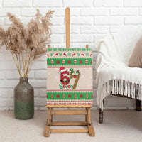 Funny Six Seven Meme Christmas Canvas Wall Art Santa Says 6 7 - Wonder Print Shop