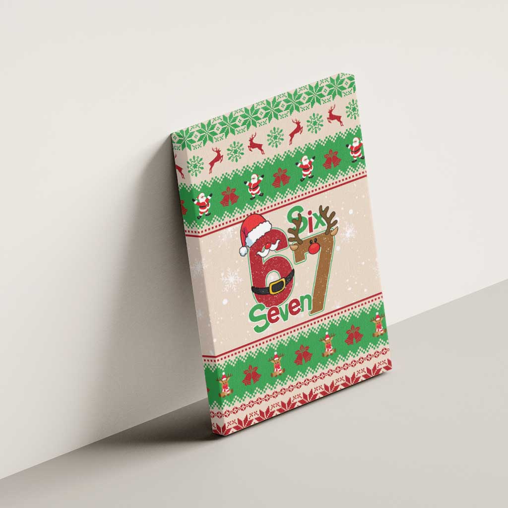 Funny Six Seven Meme Christmas Canvas Wall Art Santa Says 6 7 - Wonder Print Shop