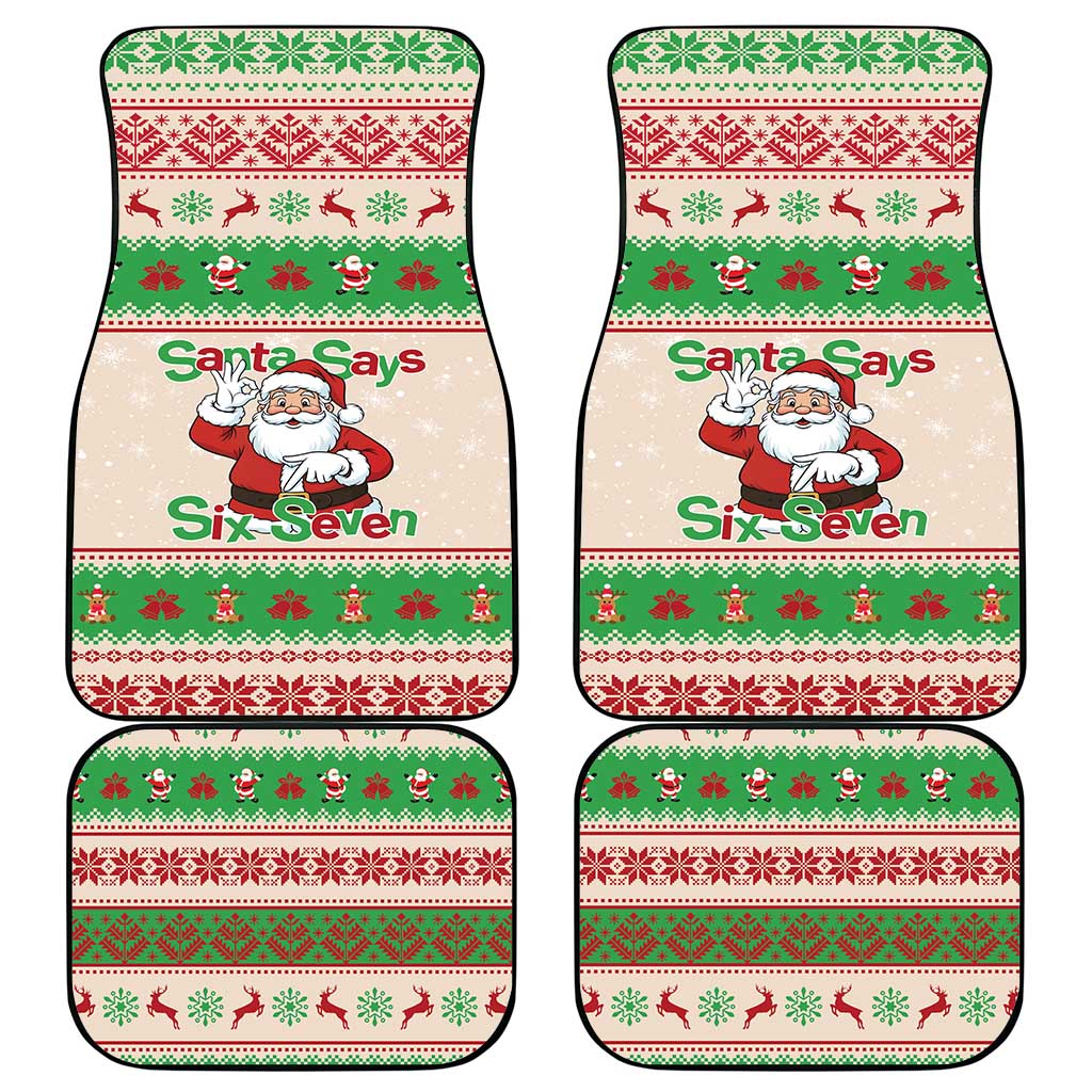 Funny Six Seven Meme Christmas Car Mats Santa Says 6 7 - Wonder Print Shop
