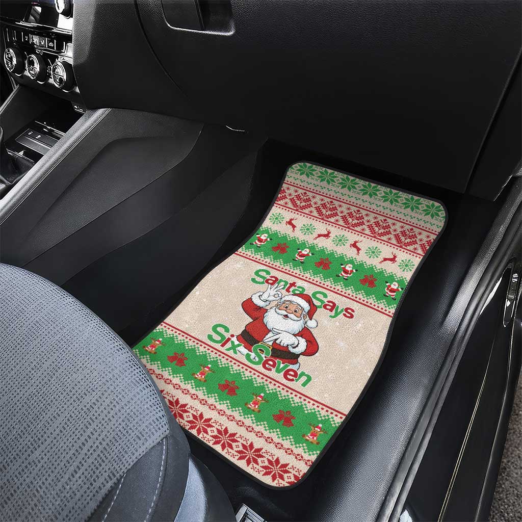 Funny Six Seven Meme Christmas Car Mats Santa Says 6 7 - Wonder Print Shop