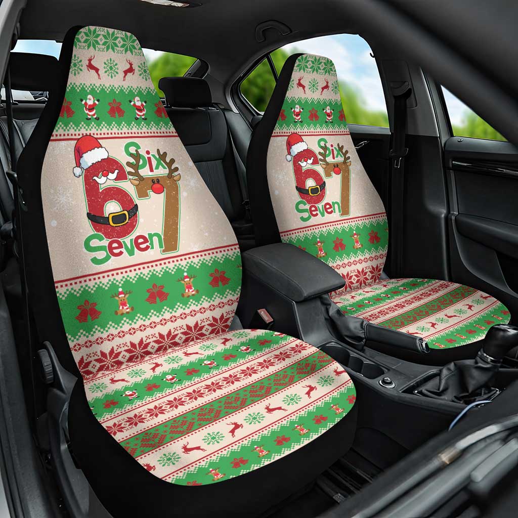 Funny Six Seven Meme Christmas Car Seat Cover Santa Says 6 7 - Wonder Print Shop