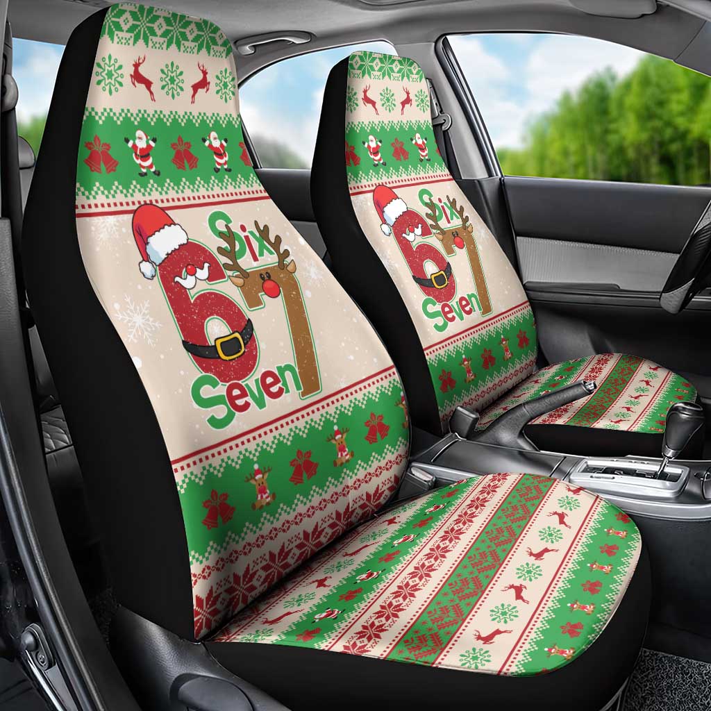 Funny Six Seven Meme Christmas Car Seat Cover Santa Says 6 7 - Wonder Print Shop