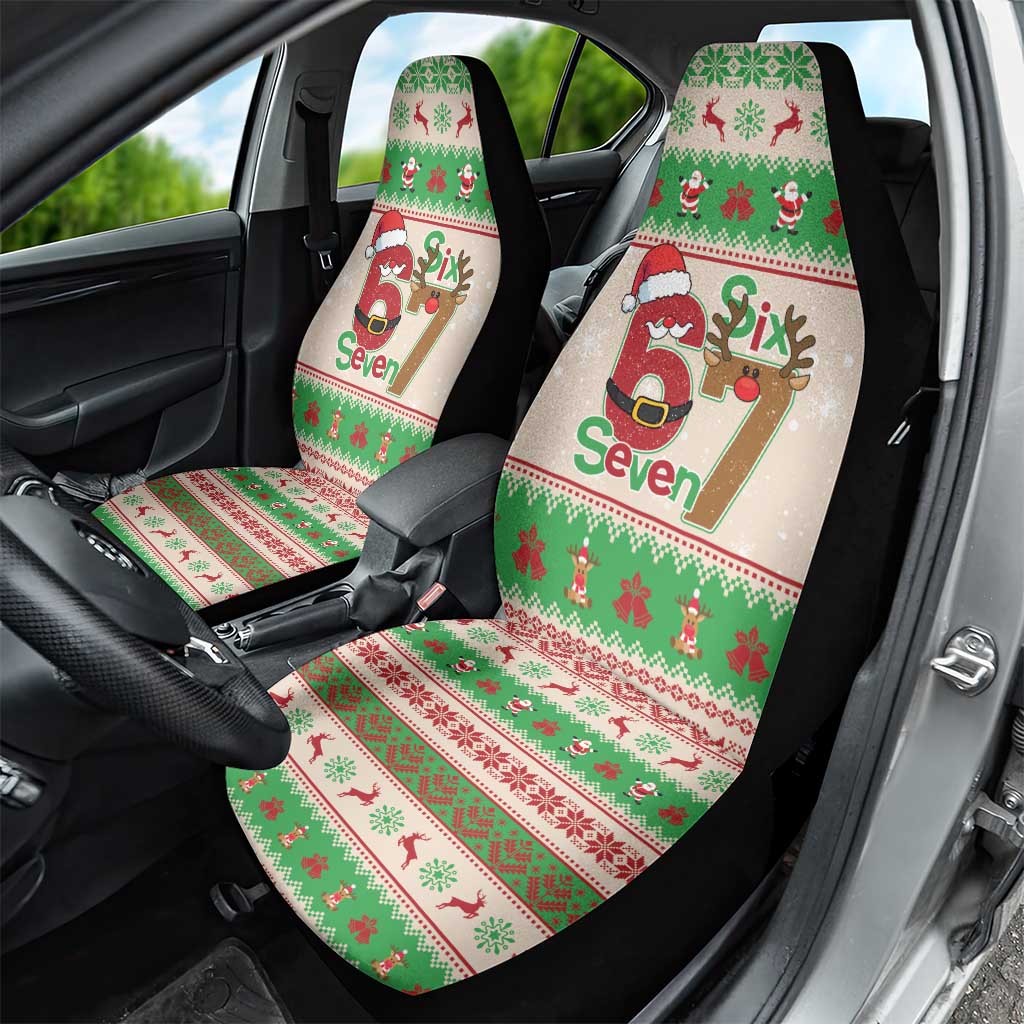 Funny Six Seven Meme Christmas Car Seat Cover Santa Says 6 7 - Wonder Print Shop